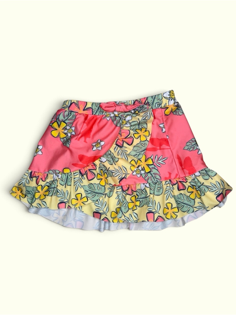Disney Moana 2 Pink and Yellow Floral Ruffle Skirt